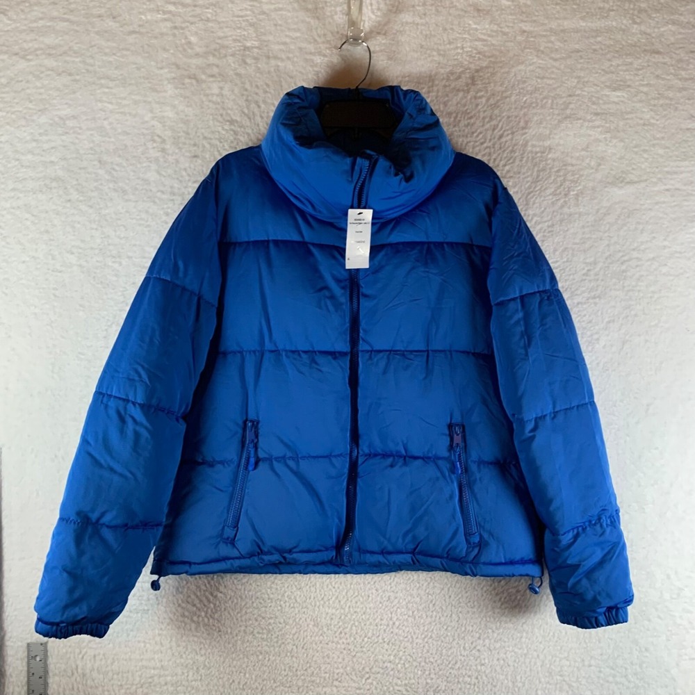 Cotton On Women's Full Zip The Recycled Mother Puffer 2.0 Blue Jacket Size M NWT